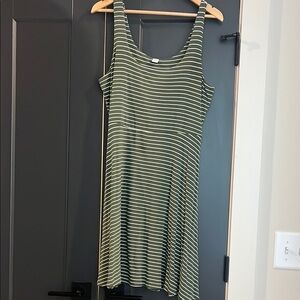 Old Navy Green and White Striped Shirt
